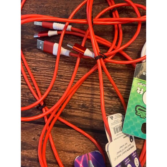 Set Of 5 USB To Micro USB Sync & Charge Cables 10 Ft Cordzilla Braided Cord - Picture 3 of 6